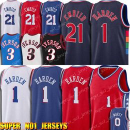 Tyrese 0 Maxey Joel 21 Embiid Jersey Basketball James 1 Harden Mitchell Ness Allen 3 Iverson Julius 6 Erving