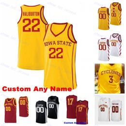 Tyrese Haliburton Cyclones Maillot de basket-ball Georges Niang Mein Ejim Monte Morris Deandre Kane Royce Blanc Marcus Fizer Maillots personnalisés de l'État de l'Iowa