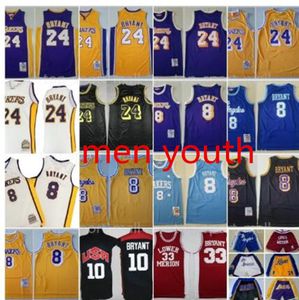 Hommes Jeunes Bryant Basketball Jerseys 8 24 Black Mamba Lakers LeBron 23 James Enfants Garçons Enfants Cousu 2023