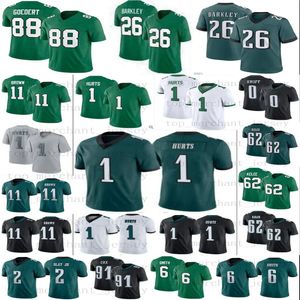 1 Jalen Hurts 26 Saquon Barkley 11 AJ Brown camiseta de fútbol 62 Jason Kelce Jalen Carter 6 DeVonta Smith Darius Slay Jr Nolan Carter Goedert Brandon Graham