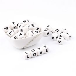 Tyry.hu 1000pc BPA Free Food Grade DIY Siliconen Letter Kralen Baby Armbanden Babies Chew Sieraden Tandenlieden Ketting Fopspeen Clip Y200730