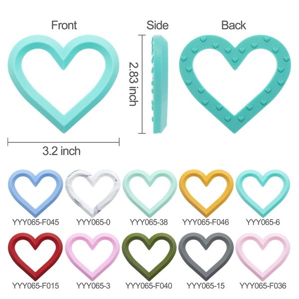Tyry.hu 5 / 10pc Silicone Teether Baby Heart Shape Molar Doule Relief Tool Kids Teether Baby Toy Food Grade Pacificier
