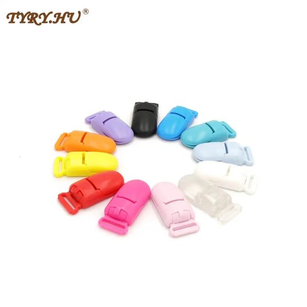 Tyryhu 100pc Baby Pacificier Clip Solid Plastic Soother Support Poutiage Pouteau multi-couleurs Toy 240415