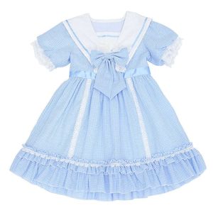 Tz Boutique 2021 été nouveau Lolita petite grille cassée robe princesse habiller enfants fête d'anniversaire vêtements robe Q0716