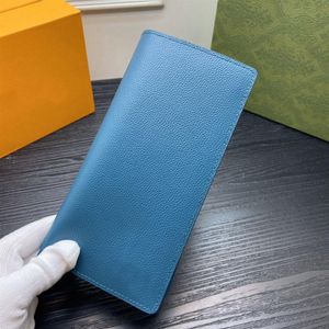 TZ Fashion Purses Blue Aerogram Brazza Money Folder Luxurious Calfskin Long Wallet's Simple Daily Geut Daily Wallet 289T