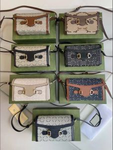 22SS dames mode portefeuilles klassieke canvas 1955 collectie mini -tassen retro stijl horizontale telefoontassen damesontwerper messenger bag 699296#