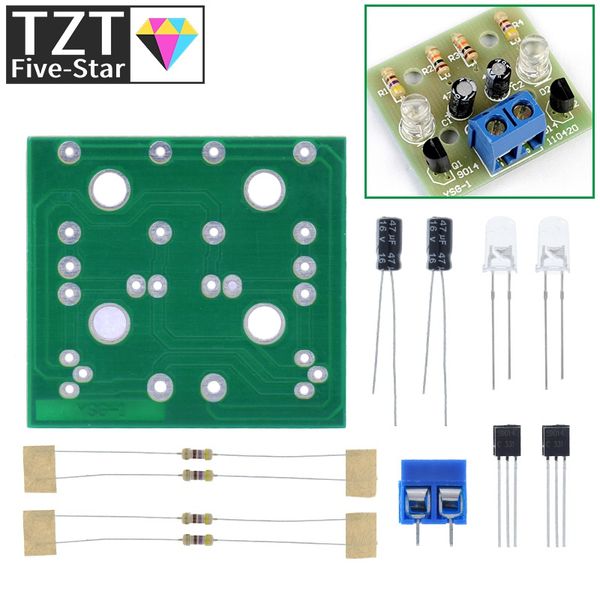 TZT Simple LED Flash Kits Kits Circuit Electronics DIY Electronic Suite 1,2 mm pour Arduino Flash LED Kit électronique Kit de bricolage