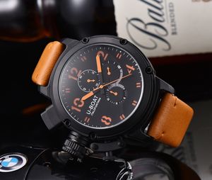 U Big Boat Reloj de pulsera 2023 Seis puntadas 50 mm Relojes mecánicos automáticos Deportes para hombres Correa de cuero negro plateado Clásico Top redondo Reloj de marca de lujo Self Wind