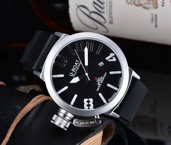 U Big Boat Wrist Watches 2023 Trois points de couture White Case Mens Watch Sports Classic 50mm Quartz Watches Top Luxury Brand Clock 039 8968