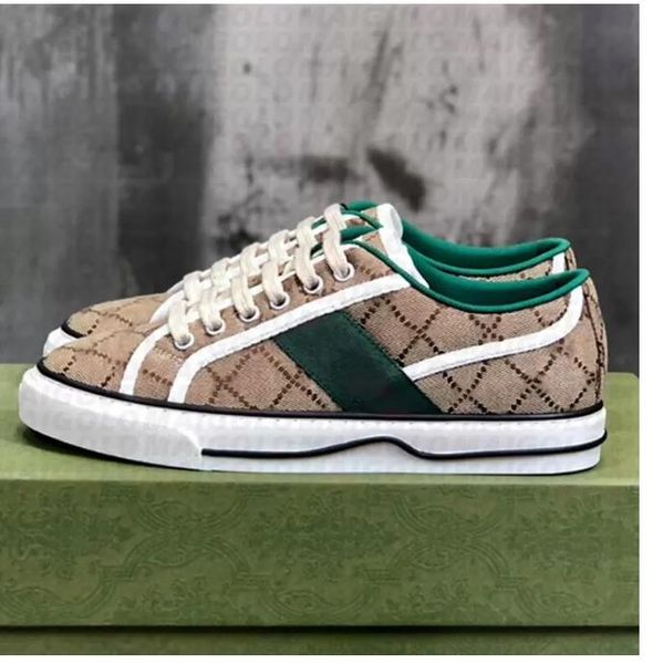 u g g boot Tennis 1977 Toile Chaussures décontractées Luxurys Designers Womens Shoe Italy Green And Red Web Stripe Rubber Sole Stretch Cotton Low Top marque Sneakers