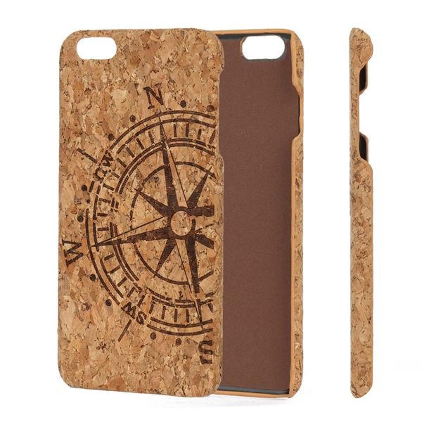 Étuis de téléphone en bois de liège vierge UI pour iPhone 6 6s 7 8X6Plus 7Plus, coque arrière rigide en PC, résistante à la saleté, étui de protection pour téléphone portable