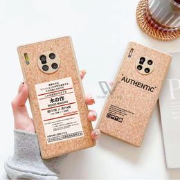 UI Groothandel in voorraad Cork houten telefoon gevallen Mode print patroon houten kist voor Huawei Mate40 Xiaomi 11