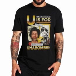 U Is Voor Unabomber T-shirt Retro Ted Kaczynski Korte Mouw O-hals 100% Cott Unisex Zomer Casual T-shirts EU Maat k1UL #