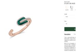 U Los Angeles solo FULL demi-bague or rose malachite verte Los platina noir Angeles Designer diamant coquille blanche luxe bijoux fins pavé chevalière mariage pour couple