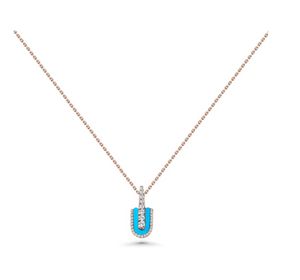 U Los Angeles solo ketting Mini turquoise schelp rosé goud platina Angeles Designer diamant Witte schelp luxe fijne sieraden pave zegel bruiloft voor koppel