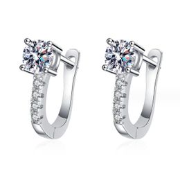 U-model Oorbel Echte Moissanite 0,5 Ct Decor Zilverachtige Stud Oorbellen Sterling 925 zilveren sieraden Elegante minimalistische stijl Dagelijks gebruik Accessoires met certificaat