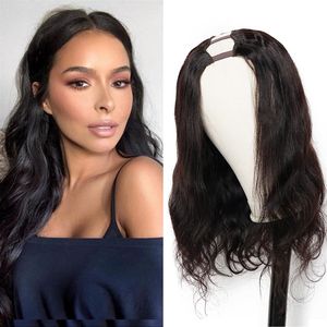 U Deel Half Pruik Body Wave Niet-Kant Lijmloze Pruiken Met Clips Natuurlijke Kleur Remy Indian Human Hair 150% Density272S