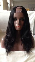 U partie perruque cheveux humains grade 9a non transformés vague de corps brésilien upart perruques 13 partie centrale pour les femmes noires