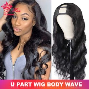 U deels pruik body wave gluessus menselijk haarpruiken Braziliaanse maagdelijke haarpruiken onzichtbare rauwe haarlijn koningin haarproducten