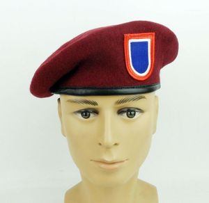 Berets U.S. Army 82nd Airborne Division Special Forces Red Baret Hat Wool Store1
