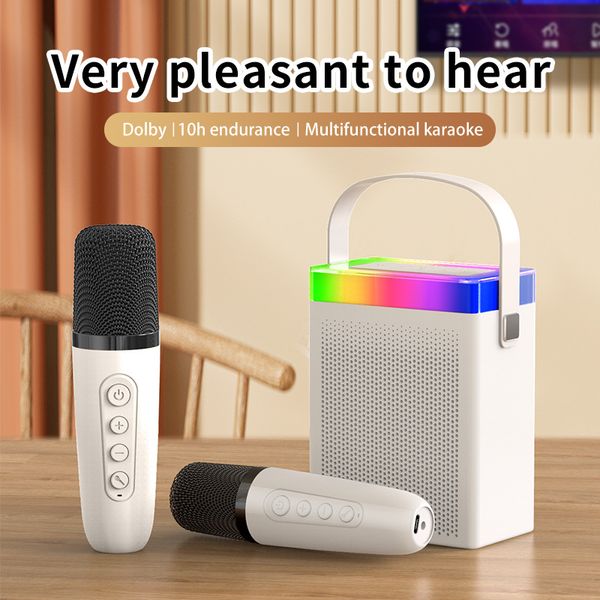 Haut-parleurs bluetooth colorés explosifs américains téléphone portable microphone karaoké tout-en-un KTV mini haut-parleurs bluetooth karaoké