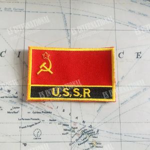 U, s, s, r Russia USSS National drapeau broderie Patches Badge Shield and Square Shape Pin un ensemble sur le brassard en tissu