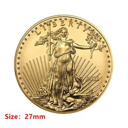 U.S. Standue of Liberty Coin Gold Polorative Mined Coin Collection Nieuwe Gift Home Decoration 27mm