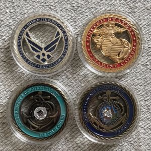 Pièce de défi des valeurs fondamentales de l'artisanat en métal des États-Unis USAF/USCG/USMC/USN/ARMY, pièce de défi américaine/Badges/Souvenir/.