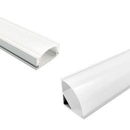Canal de aluminio LED en forma de V en U con tapas de extremo de cubierta lechosa y clips de montaje Perfil de aluminio para instalaciones de tiras de luces LED