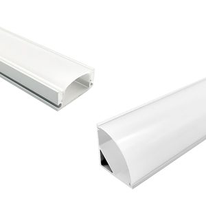 V u vorm LED -aluminium kanaal met Milky Cover End Caps en Montage Clips Aluminium profiel voor LED -striplichtinstallaties