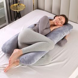 Almohadas de maternidad en forma de U, almohada corporal para embarazo, mujeres embarazadas, ropa de cama para dormir de lado, almohadas Drop 240115