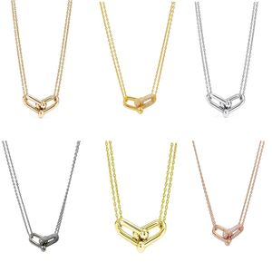 U-vorm hanger ketting diamanten halskettingen sieraden ontwerper voor vrouwen rosé goud zilveren ketting heren luxe sieraden Valentijnsdag Moederdag Verlovingsfeest Sieraden