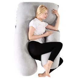 Almohadas 2 en 1 en forma de U mujeres embarazadas para dormir con una almohada de maternidad de la barriga del cuerpo de 55 pulgadas L2405