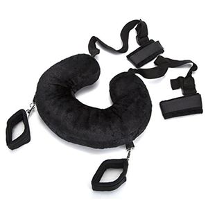 Kit de sistema de deportes sexuales de restricción sexual de almohada de Bondage en forma de U para parejas correas ajustables puños de muñeca y tobillo