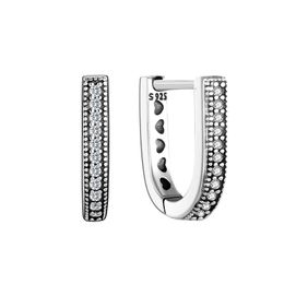Boucles d'oreilles en forme de U Real Sterling Silver avec boîte originale pour Pandora Women Mens Fashion Party Bijoux CZ Diamond Girlfriend