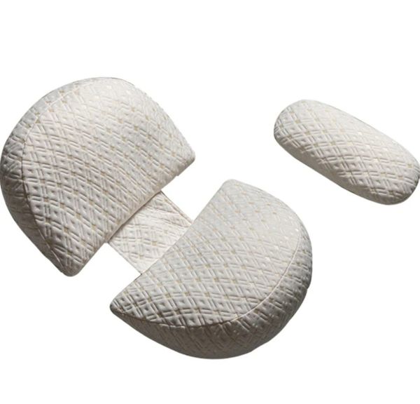 Almohada de embarazo en forma de U para embarazadas, almohada de cuña para el vientre, espalda, caderas, piernas, soporte ajustable, almohada desmontable para el vientre