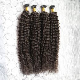 U tip pré-collé Fusion Extensions de cheveux bouclés brésiliens Remy cheveux humains sur Capsule 200g mèches U tip 18 "20" 22 "24"