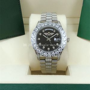 9 Style Two Tone Diamond Watches President 43mm 118239 118388 Black Dail Acero inoxidable Movimiento automático Reloj mecánico para hombre Relojes de pulsera para hombre