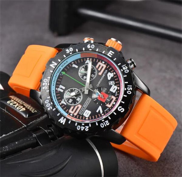 U1 AAA-GRADE BRETILTITION B01 44 mm Navitimer Watch Movement Japan Quartz Endurance Pro Avenger Chronograph Meter Rubber Men Mentes de bracelet Sapphire Glass