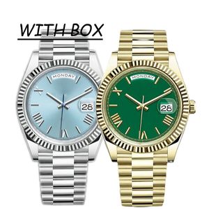 2022 Reloj mecánico automático para hombre Acero inoxidable completo Plata Número de Roma Cara Fecha grande Hombres Cristal de zafiro Super Luminoso Impermeable Montre de Luxe