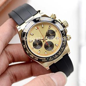 Heren automatisch horloge 40 mm rubberen band roestvrijstalen kast drie ogen saffier waterdichte horloges Luxusuhr montre de luxe