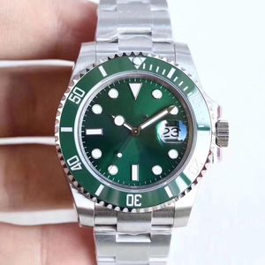 U1 Fabriek St9 Sluiting Herenhorloge heren Automatische Saffier Roestvrij Effen Glidelock Zwarte keramiek bezel Groen gezicht Mannelijke Horloges Horloges