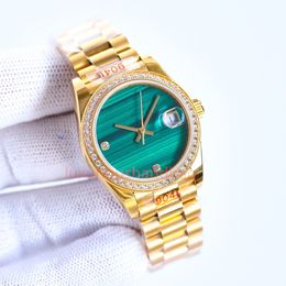 U1 luxe dames horloge log groene wijzerplaat 31 mm Romeinse digitale vergrote kalender 904L roestvrij staal automatisch mechanisch horloge Montre de luxe
