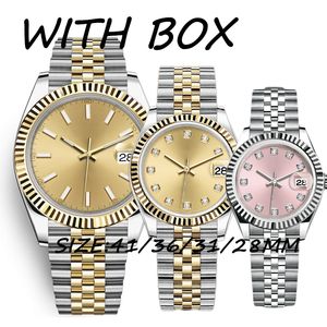 heren automatisch mechanisch uurwerk horloges 36/41 mm volledig roestvrij staal lichtgevend waterdicht roze 28/31 mm dameshorloge koppels stijl klassieke horloges