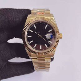 U1 ST9 reloj de pulsera datejust President Relojes automáticos Hombres cristal de zafiro Correa de acero inoxidable dorado Esfera negra Relojes Relojes masculinos 40 mm