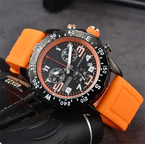 U1 Top 3A Bretiling B20 B01 Navitimer Reloj Movimiento Super Japón Cuarzo Endurance Pro Avenger Cronómetro Relojes Caucho Hombres Relojes Relojes de pulsera de cristal de zafiro