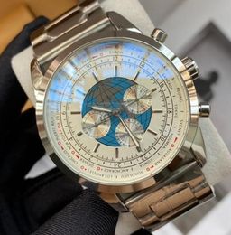 U1 Top AAA Breitling B01 B06 heren quartz horloge blauwe kleur kalender 43 mm wijzerplaat Japans VK quartz uurwerk fijne stalen kast herenhorloge Mineraal krasbestendige spiegel L26