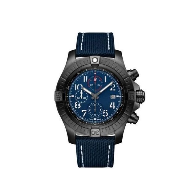 U1 Top AAA Breitling Reloj para hombre Casual Navitimer Cronógrafo Movimiento de cuarzo Avenger Hurricane Relojes de pulsera Correa de lona Zafiro Reloj de diseño resistente al agua N458