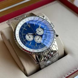 U1 Top AAA Bretiling relojes de cuarzo para hombre Navitimer B06 B01 B20 esfera con calendario Movimiento de cuarzo VK japonés Caja de acero fino Reloj para hombre Espejo mineral resistente a los arañazos