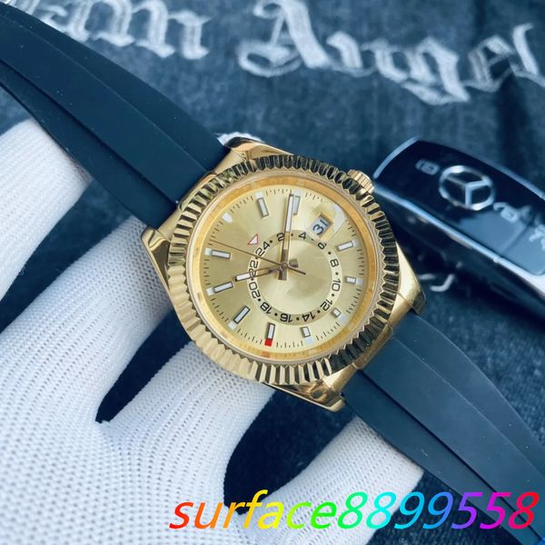 U1 TOP AAA Luxury Mens Watches Mouvement mécanique Automatique Sapphire Verre 42 mm Watch Rubber Strap Calendar Fashion Watch